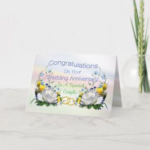 Felicitaciones tarjeta de Rosas Anniversay