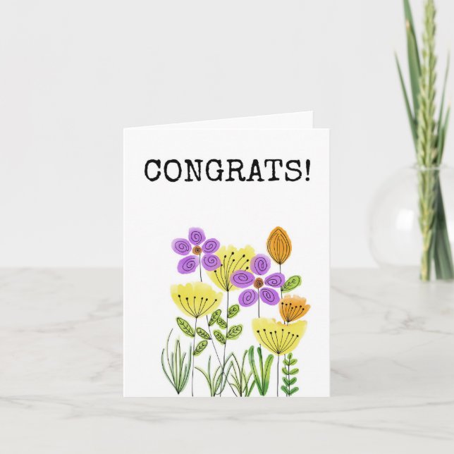Felicitaciones, tarjeta floral (Anverso)