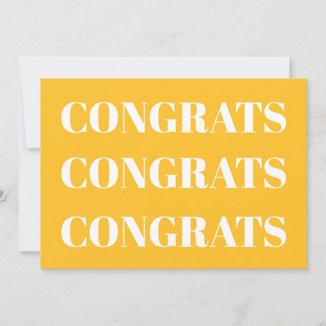 Felicitaciones tarjeta moderna blanca dorada amari (Anverso)