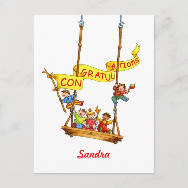 Felicitaciones Tarjeta postal para niños de cumple (Anverso)