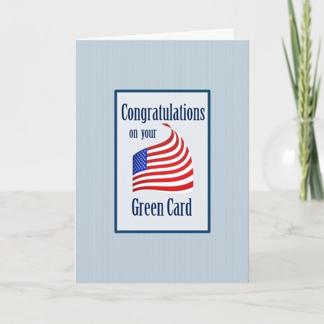 Felicitaciones Tarjeta Verde Bandera de Estados Un (Anverso)