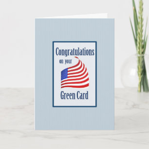 Felicitaciones Tarjeta Verde Bandera de Estados Un