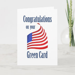 Felicitaciones Tarjeta Verde Bandera de Estados Un