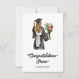 Felicitaciones Watercolor Dark Skin Chica Flowers