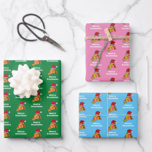 Feliciz Crustmas PAPEL DE ENVOLVER REBANADA DE PIZ
