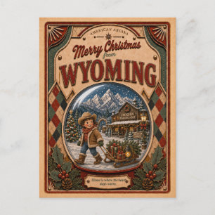 Feliciz Navidad desde Wyoming Vintage Globo de Nie
