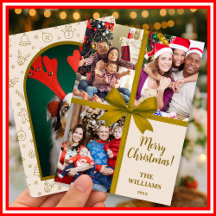 Feliciz Navidad Elegante Lazo Regalo Fotografía Co
