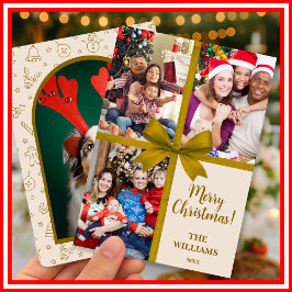 Feliciz Navidad Elegante Lazo Regalo Fotografía Co