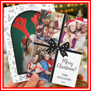 Feliciz Navidad Elegante Lazo Regalo Fotografía Co
