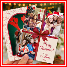 Feliciz Navidad Elegante Lazo Regalo Fotografía Co