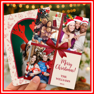 Feliciz Navidad Elegante Lazo Regalo Fotografía Co