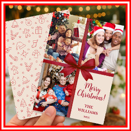 Feliciz Navidad Elegante Lazo Regalo Fotografía Co