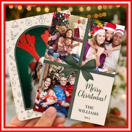 Feliciz Navidad Elegante Lazo Regalo Fotografía Co