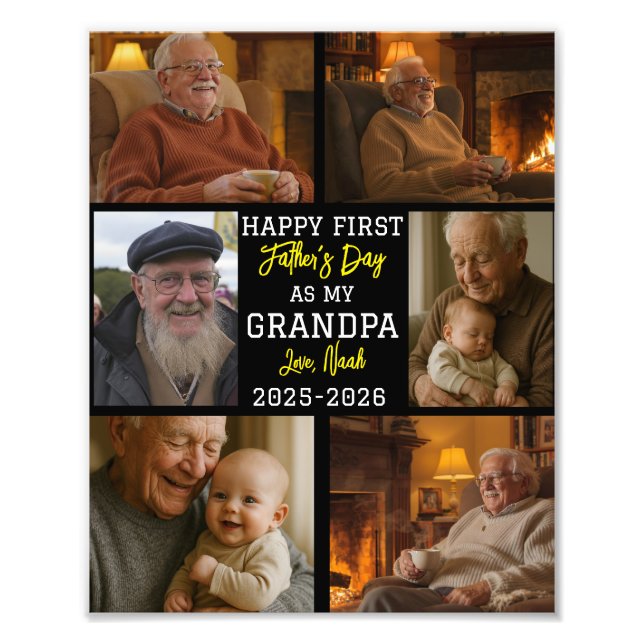 Feliciz primer día del abuelo collage de fotos (Frente)