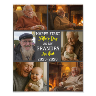 Feliciz primer día del abuelo collage de fotos