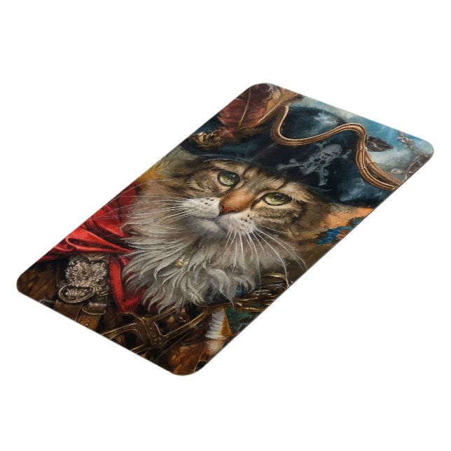 Feline Buccaneer - Imán fotográfico flexible (Lado Izquierdo)