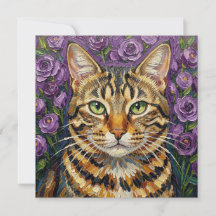 Feline & Floral | Arte de gato artístico lindo