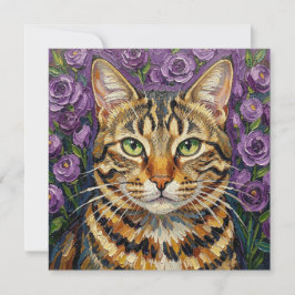 Feline & Floral | Arte de gato artístico lindo 