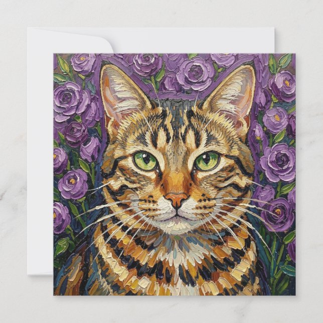 Feline & Floral | Cute Artistic Cat  (Anverso)