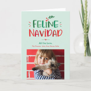 Feline Navidad Mascota plegado Navidades tarjeta d