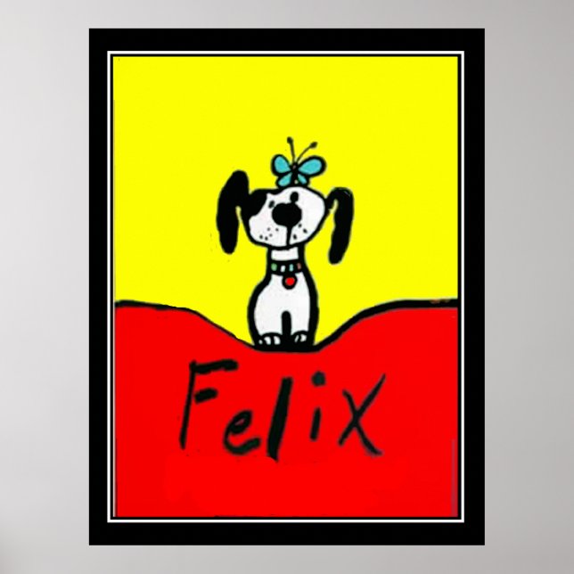 Félix El Afiche Vintage De Arte Deco Perro (Frente)