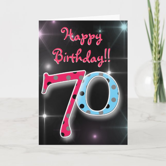 Feliz 0 cumpleaños, diversión y brillante tarjeta  (Anverso)