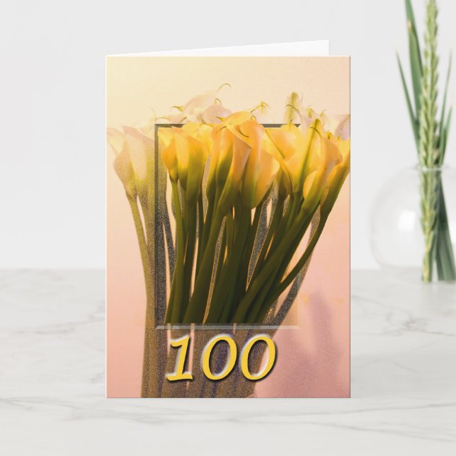 Feliz 100.ª tarjeta de felicitación por cumpleaños (Anverso)