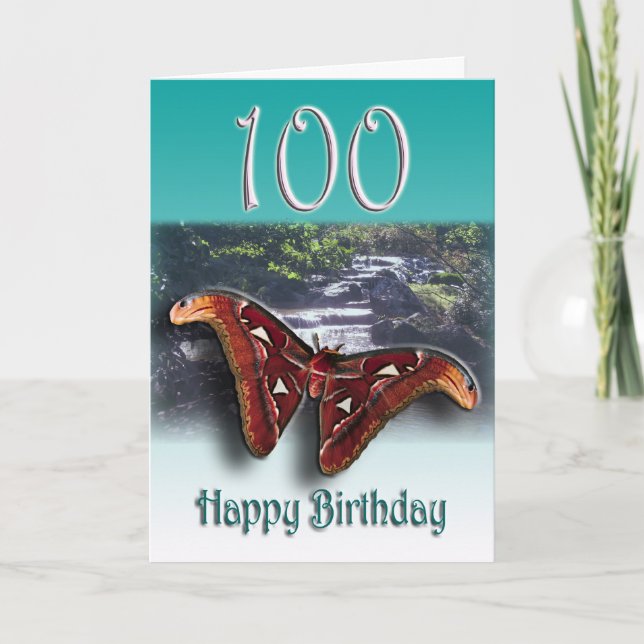Feliz 100.ª tarjeta de felicitación por cumpleaños (Anverso)