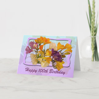 Feliz 100.ª tarjeta de felicitación por cumpleaños