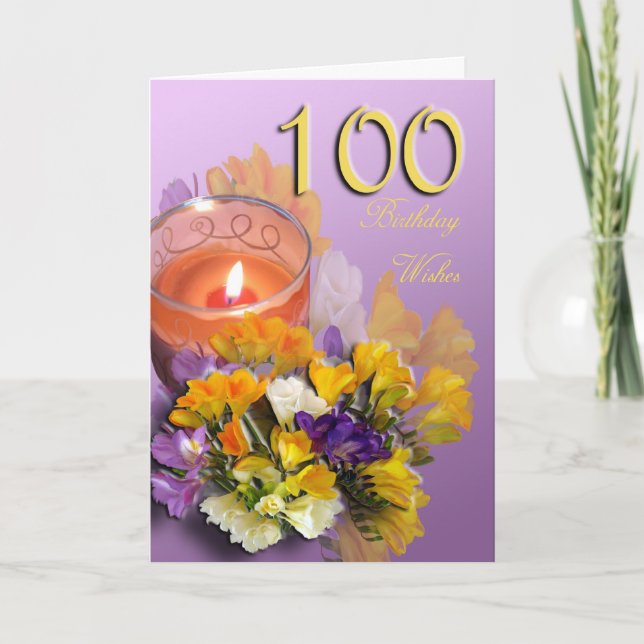 Feliz 100.ª tarjeta de felicitación por cumpleaños (Anverso)