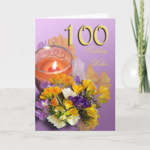 Feliz 100.ª tarjeta de felicitación por cumpleaños