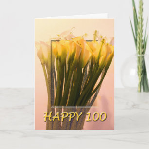 Feliz 100.ª tarjeta de felicitación por cumpleaños