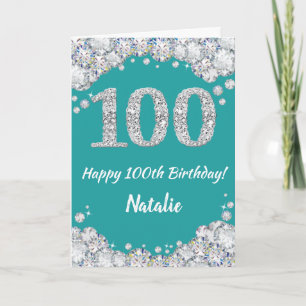 Feliz 100 aniversario con tarjeta de Purpurina Ver