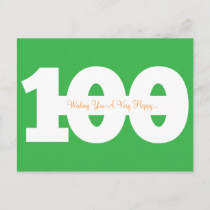 Feliz 100 aniversario de postales de hito - Verde