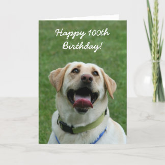Feliz 100 cumpleaños labrador tarjeta de saludo