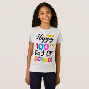 Feliz 100° Día De Camiseta Escolar Para Niños