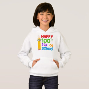 Feliz 100° Día De La Escuela Niños Hoodie
