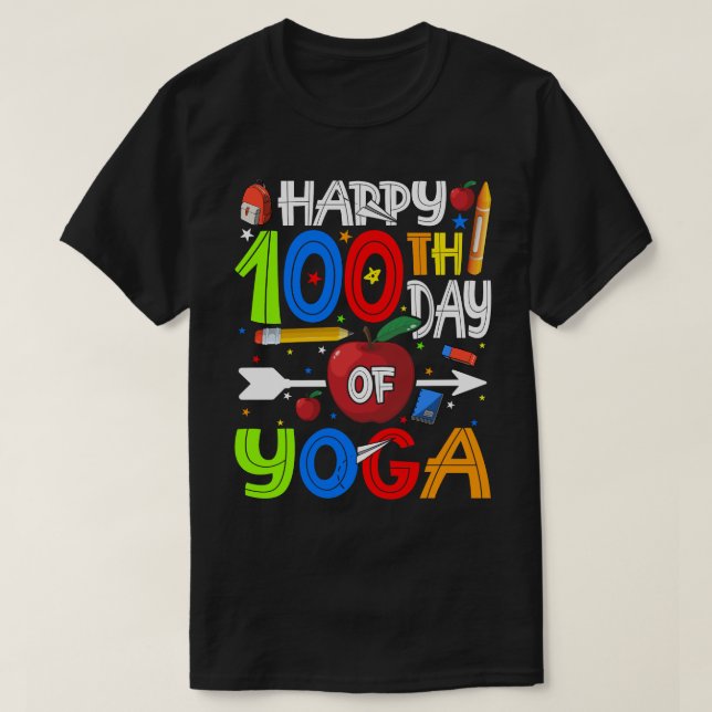 Feliz 100° Día del Profesor de Yoga o Camiseta Est (Diseño del anverso)