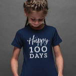 Feliz 100 días de camisa escolar<br><div class="desc">Celebra 100 días de clases con esta camisa inspirada en el timbre que muestra "feliz 100 días" en la parte delantera y marcas de conteo en la parte trasera</div>