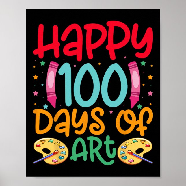 Feliz 100 Días De Profesores De Escuelas De Arte C (Frente)