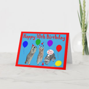 Feliz 10.ª tarjeta de felicitación por cumpleaños