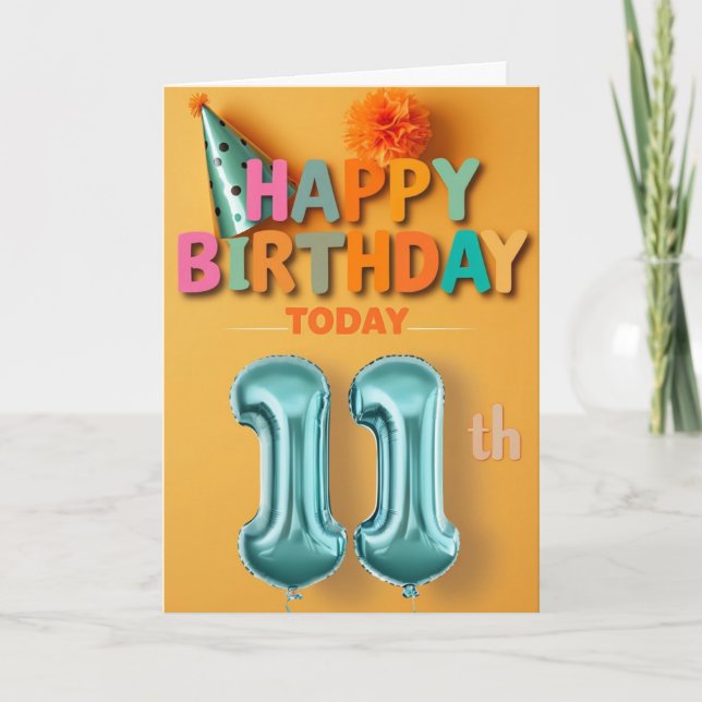 Feliz 11.ª tarjeta de cumpleaños (Anverso)