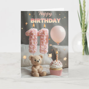 Feliz 11.ª tarjeta de cumpleaños