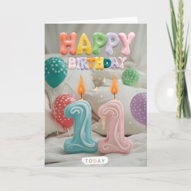Feliz 11.ª tarjeta de cumpleaños (Anverso)