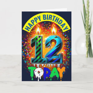 Feliz 12.ª tarjeta de cumpleaños