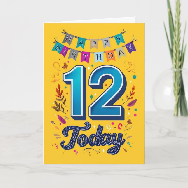 Feliz 12.ª tarjeta de cumpleaños (Anverso)