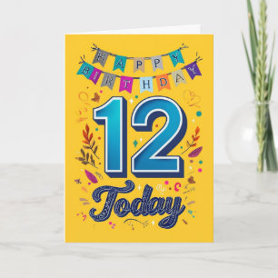 Feliz 12.ª tarjeta de cumpleaños