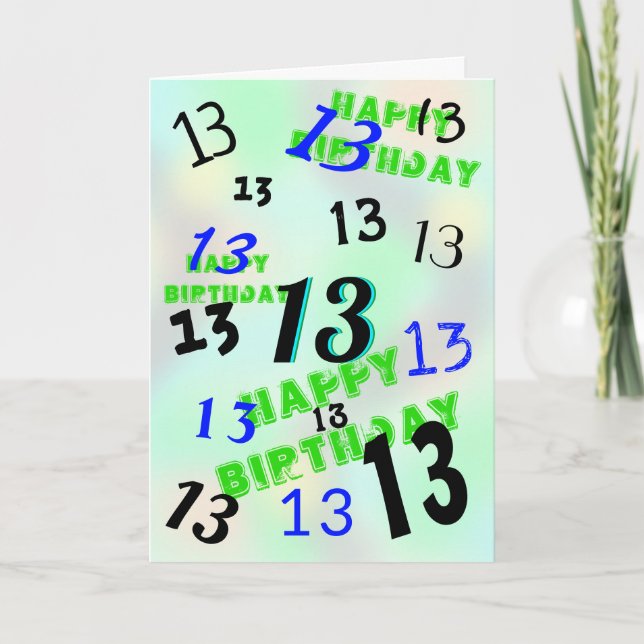 Feliz 13.ª tarjeta de cumpleaños (Anverso)