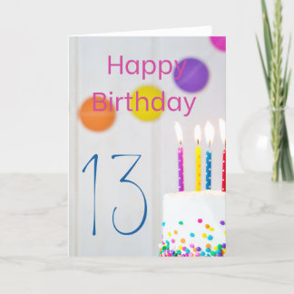 Feliz 13° cumpleaños tarjeta de felicitación para