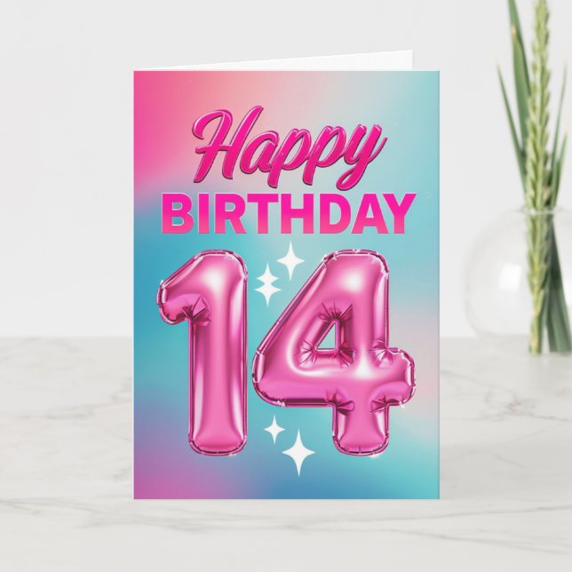 Feliz 14ª tarjeta de cumpleaños (Anverso)